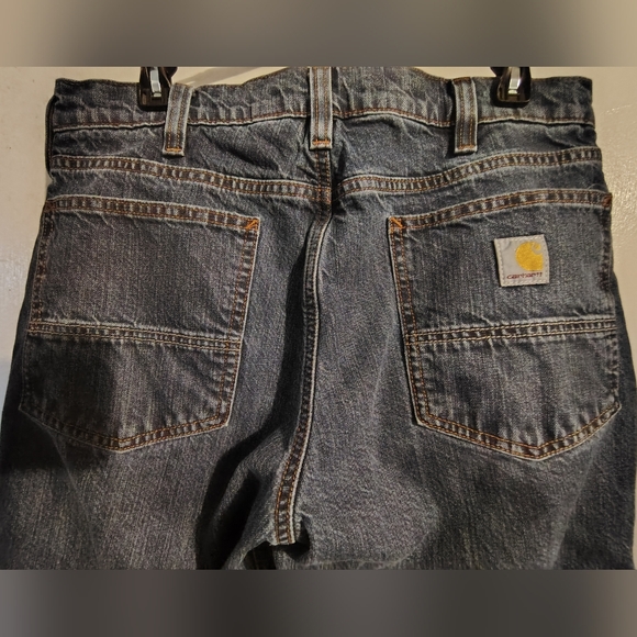 Carhartt Flannel Lined Relaxed Fit Five Pocket Jeans 33 X 30 - Picture 10 of 12